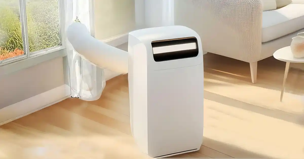 Comment installer un climatiseur mobile - climatiseur mobile avec evacuation par la fenetre dans un salon