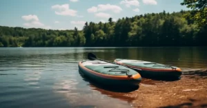 Paddle gonflable ou rigide - deux stand up paddle sur un lac