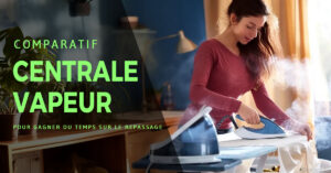 femme utilisant une centrale vapeur dans sa cuisine